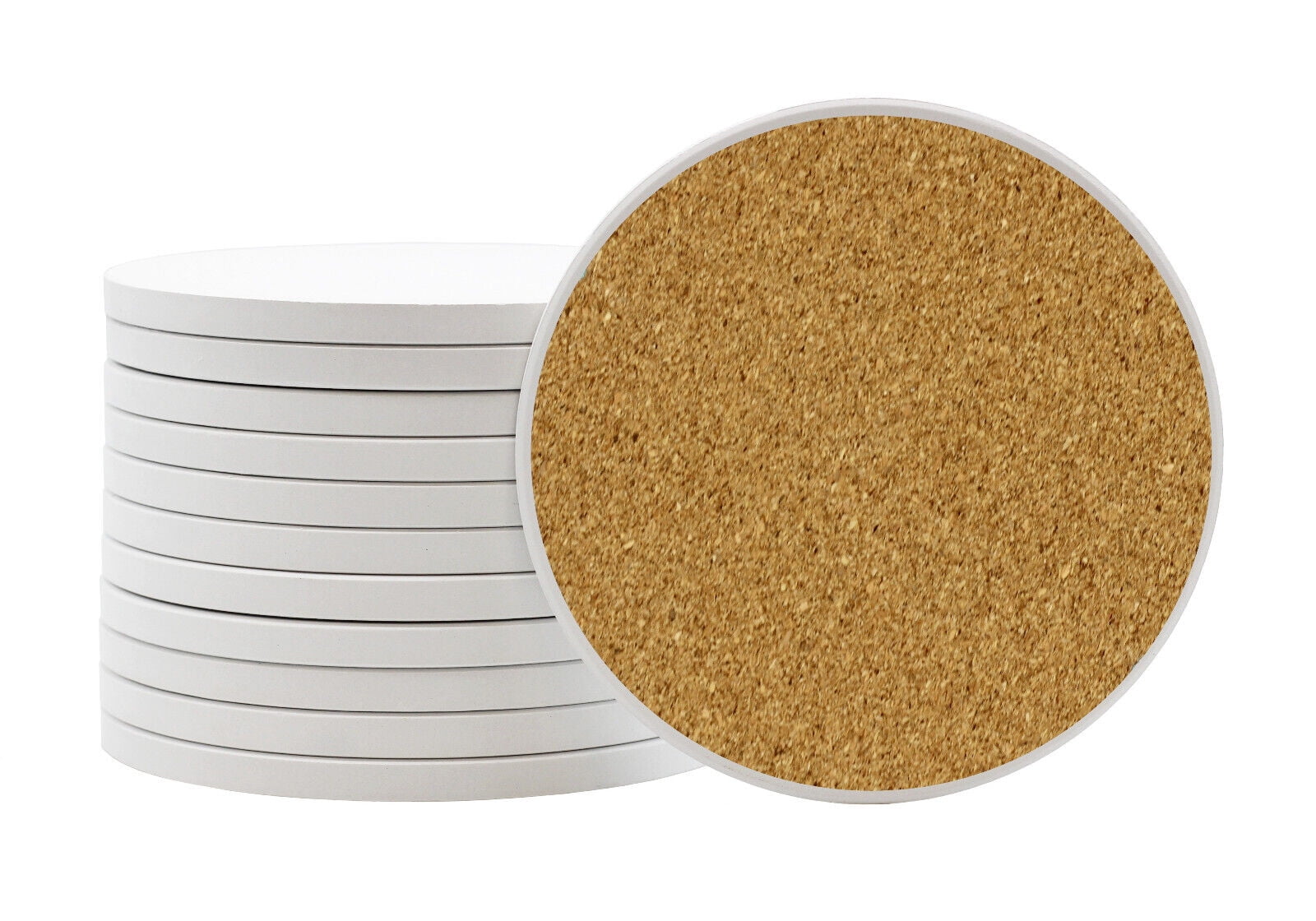 Ceramic Tiles for Crafts and Coasters 4" Round Tiles with Cork