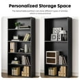 thumbnail image 5 of Blazezo Industrial 5 Shelf Bookcase, 53" Tall Industrial Bookshelf for Home Office Storage, Modern Wood Bookcase with Anti-Tip Design for Living Room, Bedroom & Garage Black, 5 of 7