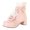 Pink, variant on Stylish Women's Ankle Boots Winter Short Boots Front Lace Up Solid Color Shoes for Fashionable Daily Wear