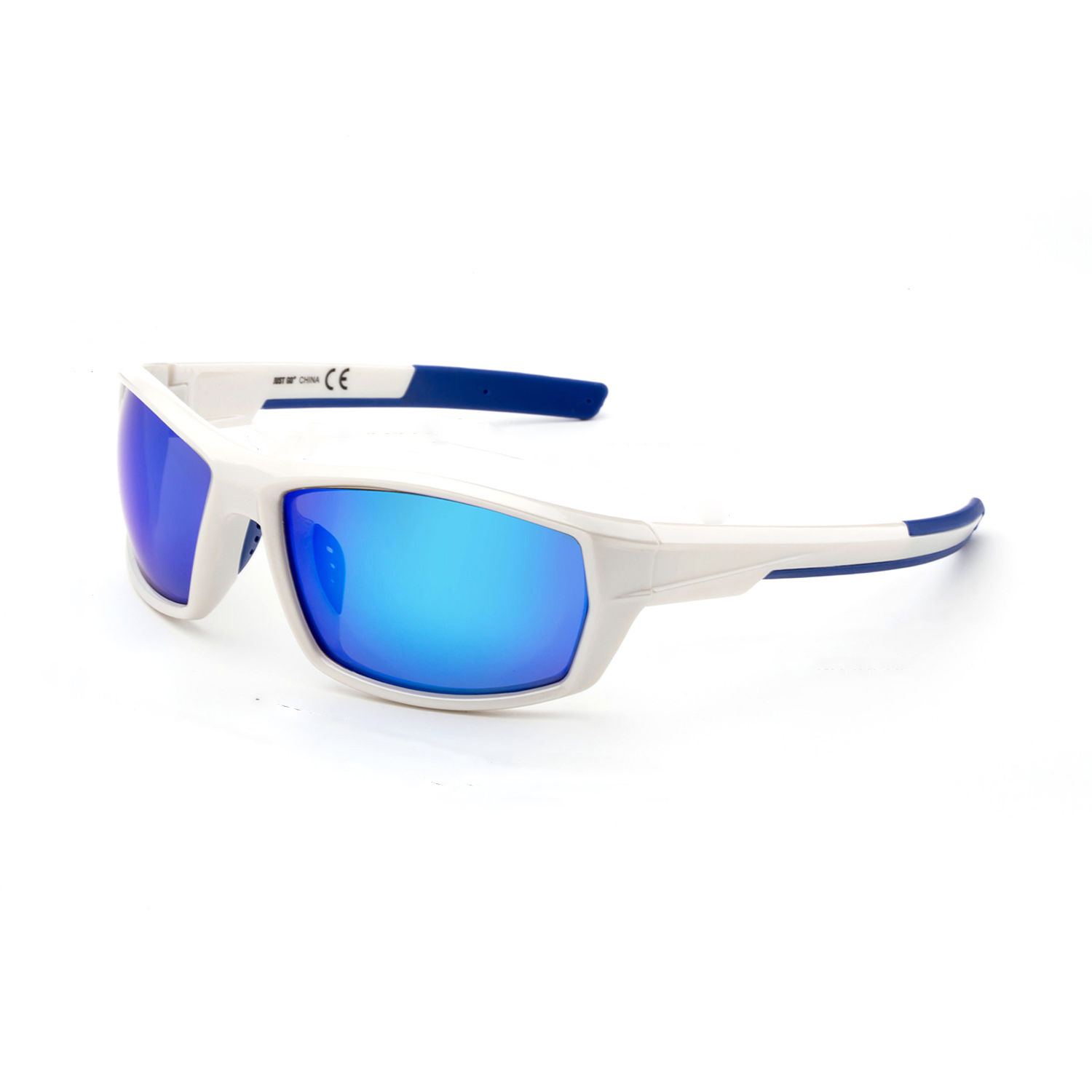 JUST GO Men's Polarized Lens Sports Sunglasses for Cycling Riding Baseball Running Golf, White, Revo Blue - image 2 of 7