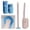 Pink, variant on SHegdu Disposable Toilet Brush Wall Mounted Scrubbing Cleaning Wand Long Handle with Holder 36 Refills for Bathroom Deep Cleaning Hygiene (Pink)