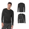 thumbnail image 3 of Playera Cuello Redondo Manga Larga para Caballero, Color Negro, Talla Mediana, 100% Poliéster. Yazbek C1304, 3 of 3