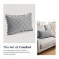 thumbnail image 6 of REGALWOVEN Couch Pillow Cases 1 Pack Soft Pom-poms Velvet Throw Pillow Covers for Farmhouse Home Decor Grey 18" x 18", 6 of 7