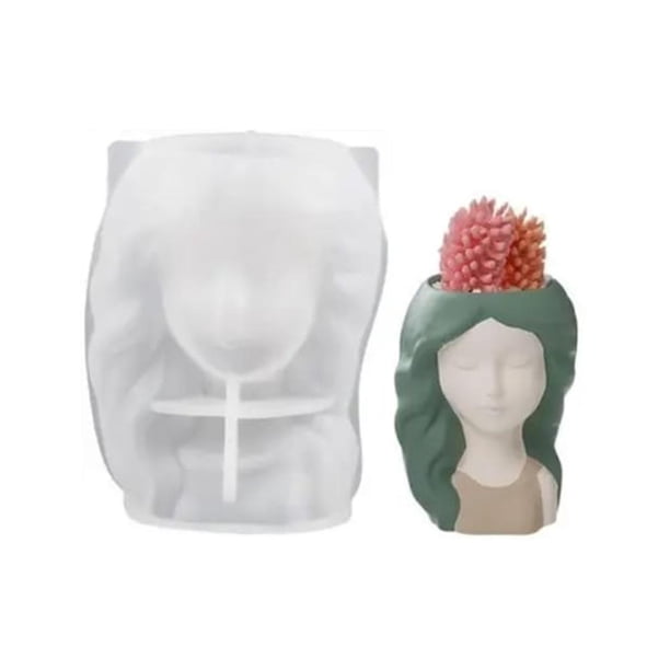 CAIROYAR Retrato de belleza Diy Molde de resina epoxi Maceta de flores Modelo de florero de niña de silicona ♯