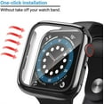 thumbnail image 4 of 2 Pack Hard PC Case with Tempered Glass Screen Protector 45mm 41mm 44mm 40mm 42mm 38mmCompatible with Apple Watch Series 3 4 5 6 SE 7 - 1 gold + 1 Transparent, 4 of 9