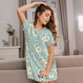 thumbnail image 3 of Gukieu Floral Daisy Print Women's Nightgown, A-line Round Neck Short-sleeved Nightgown Pajamas Home Wear Suitable for Home and Outing, 3 of 6