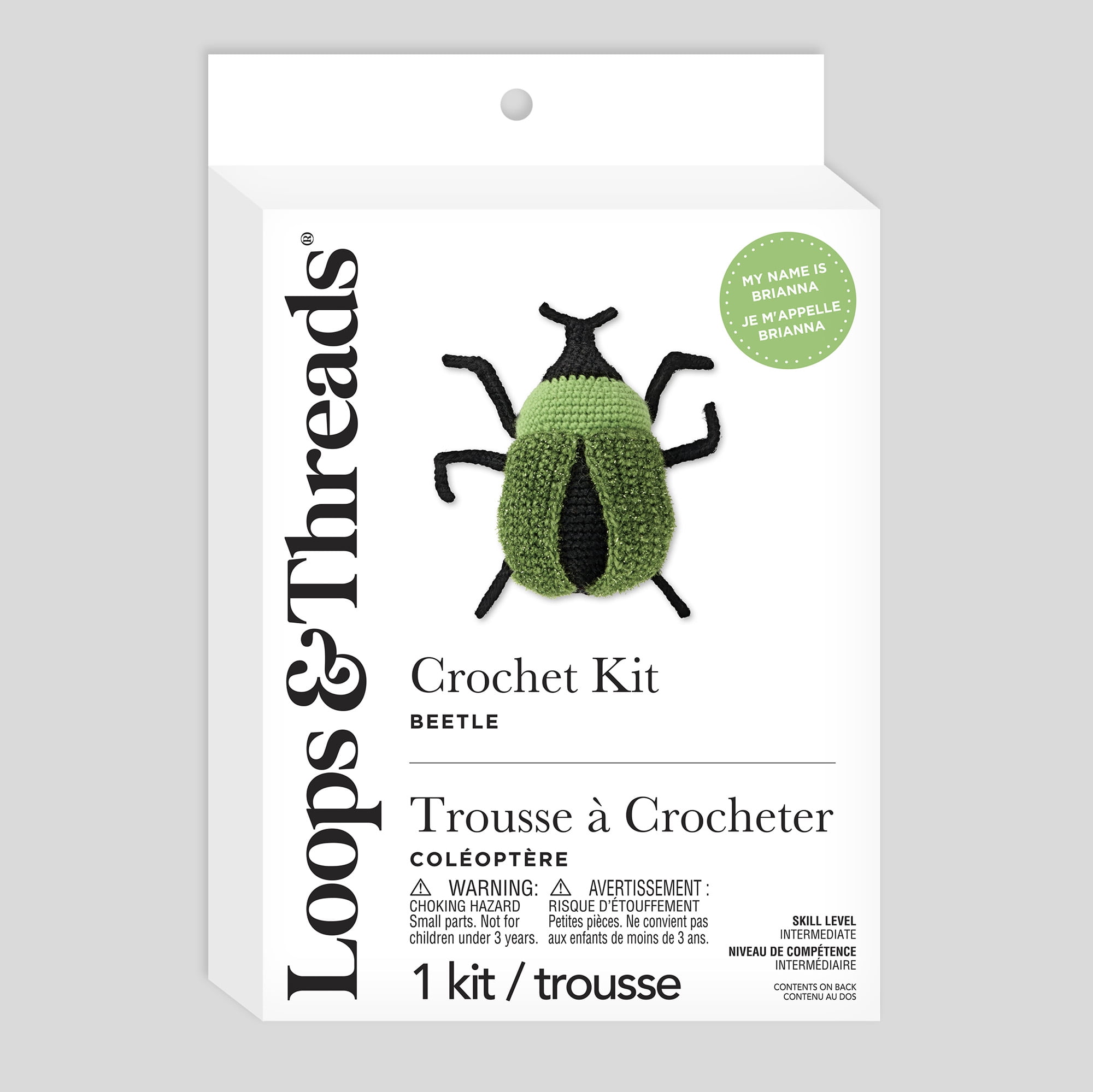 Intermediate Beetle Amigurumi Crochet Kit by Loops & Threads – DIY Stuffed Animal Craft Set with Yarn - Wire - Fiberfill - Hook & Instructions - Intermediate Skill Level - Makes 7.9" Plush - 6 Pack