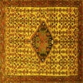 thumbnail image 1 of Ahgly Company Machine Washable Indoor Square Persian Yellow Traditional Area Rugs, 3' Square, 1 of 4
