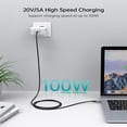 thumbnail image 5 of Zetic 100 W USB C to USB C Cable Pack of 2, 1.8 m USB C Cable Fast Charging Cable, QC4.0 Nylon Charging Cable, Compatible with MacBook Pro, MacBook Air, iPad Air, Galaxy S23 S22 Series, Steam Deck, 5 of 6