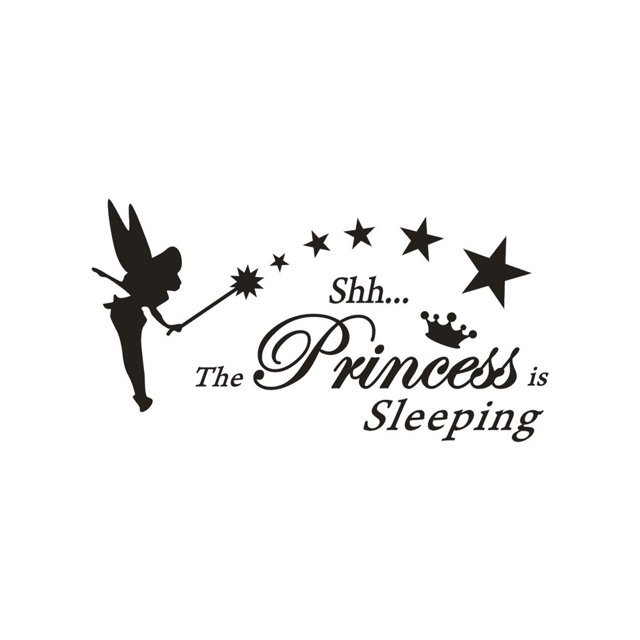 PVCS The Princess Is Sleeps Wall Decals Children's Room Home Decoration Art for Home Decor