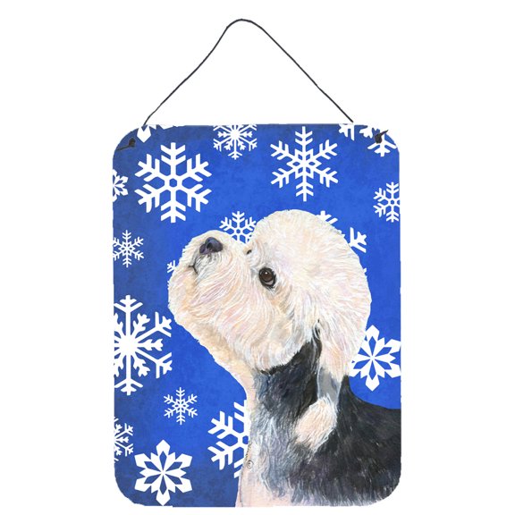 Dandie Dinmont Terrier Winter Snowflakes Holiday Wall or Door Hanging Prints