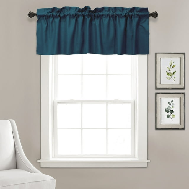 VargottomSolid CottonValancesRod PocketValancesFor WindowsCurtain Toppers One Panel,56x18 Inches, Teal Blue