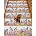 thumbnail image 2 of Stair Treads for Wooden Steps, Spring Floral Peel and Stick Stair Treads with Reusable Adhesive, Summer Birds Botanical Fence Non Slip Indoor Stairs Runner Rugs Mats for Elders Dogs 8"x30" 15PCS, 2 of 7