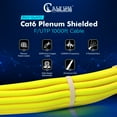 thumbnail image 2 of NewYork Cables Cat6 Shielded Plenum Ethernet Cable 1000ft 23AWG 550MHz Yellow, 2 of 5