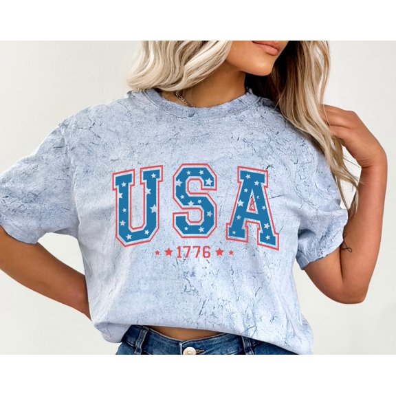 Retro USA Shirt 4th of July Tshirt America Fourth Tee Womens 4th of July Shirt America Pat