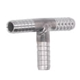 thumbnail image 3 of Stainless Steel Hose Barb Tee, 3 Way Sturdy Clean 8mm Dia Stainless Steel Barb Tee  For Gas, 3 of 8