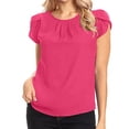 thumbnail image 4 of BTDECLAR Women Tops Plus Size Crewneck Pleated Casual Elegant Sleeveless Summer Tank Tops Trendy Dressy Business Work Tunic Blouses Tops, 4 of 8