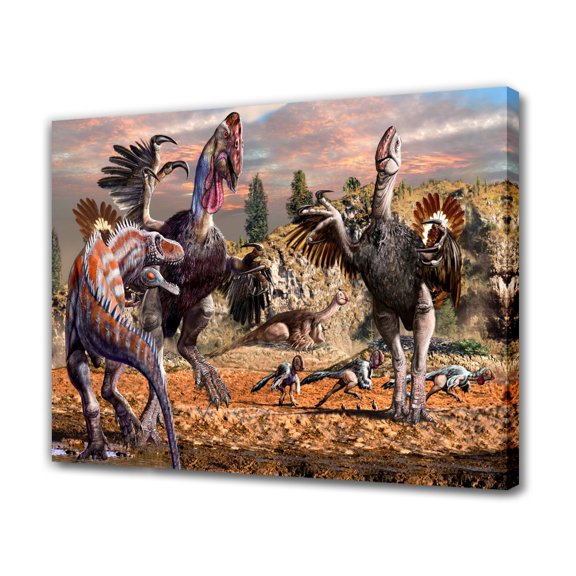 The Evolution of Dinosaurs Canvas Poster Bedroom Decor Sports Landscape Office Room Decor Gift,Frame-style,12x18inch(30x45cm)