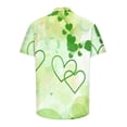 thumbnail image 4 of Alkepwun St Patricks Day Shirt Men Clover Printed Irish Holiday Tees Short Sleeve Tops Regular Fit Summer Beach Casual Lapel Button Down Hawaiian Shirts on Clearance, 4 of 5