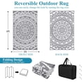 thumbnail image 2 of Outdoor Rug ;x; Reversible Boho Plastic Straw Patio Deck Camping Rugs Indoor Outdoor Portable RV Mat Carpet for Outside Porch Balcony Backyard Beach Pool, 2 of 9