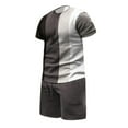 thumbnail image 3 of Cathalem T Shirt Shorts Gym Set Men Men's Shirt and Shorts Set Summer Outfits 2 Piece Shorts Tracksuit Fashion Casual Short Sleeve Suit(Gray,XL), 3 of 4