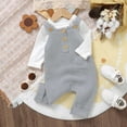 Baby Casual Knitted Sweater Romper Bodysuit Solid Long Sleeve Jumpsuit