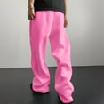 thumbnail image 4 of Baggy Sweatpants Men Wide Leg Sweats Pants Loose Cotton Open Bottom Joggers with Pockets Y2k Tall Trousers Streetwear Pink XL, 4 of 8