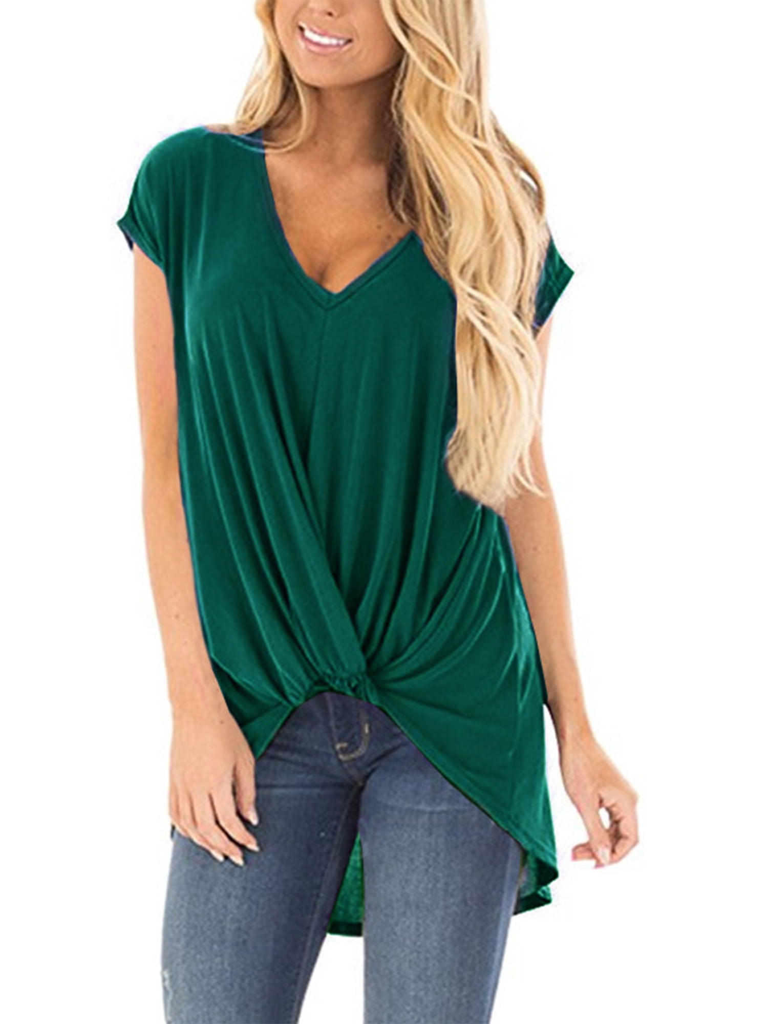 v neck high low t shirt