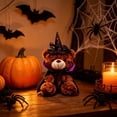thumbnail image 3 of MYUNNIL Halloween Plush Teddy Bear, Soft Teddy Bear Stuffed with Spider Web Pattern Witch Hat and Cloak, 11" Cool Cute Animal Themed Decoration for Halloween Party & Birthday Gifts, Brown, 3 of 7