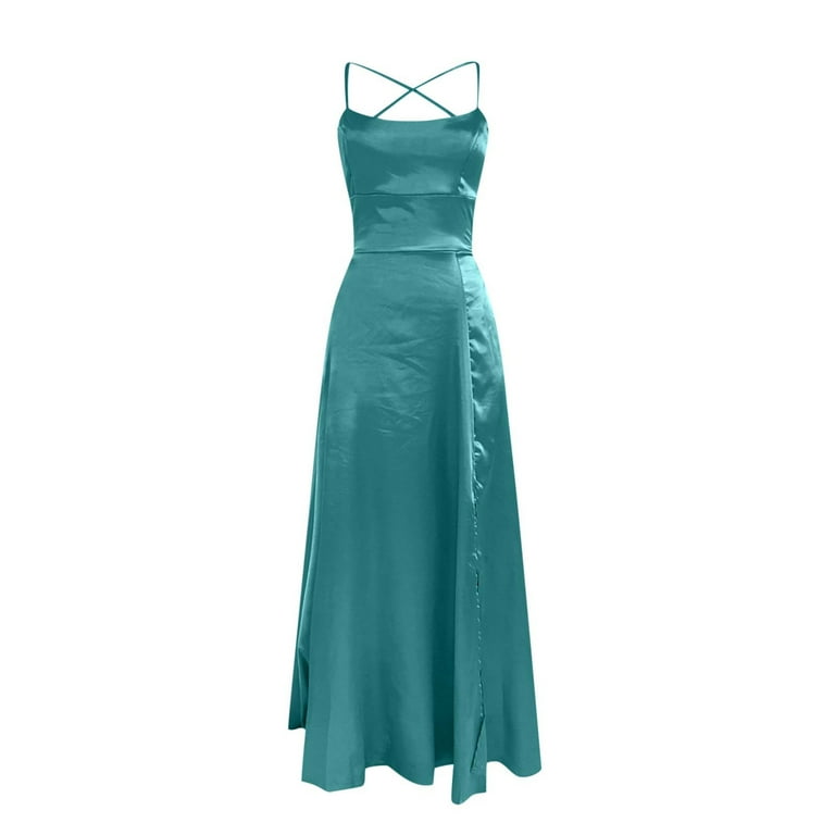 navy blue dress for baby girl Rinna Satin Halter Maxi Dress / Ivory | Meshki main image 0