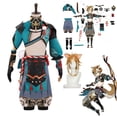 thumbnail image 2 of Genshin Impact-disfraz de Gorou para hombre, traje de Cosplay de zorro azul, pantalones de Halloween, conjunto completo de orejas de cola, 2 of 4
