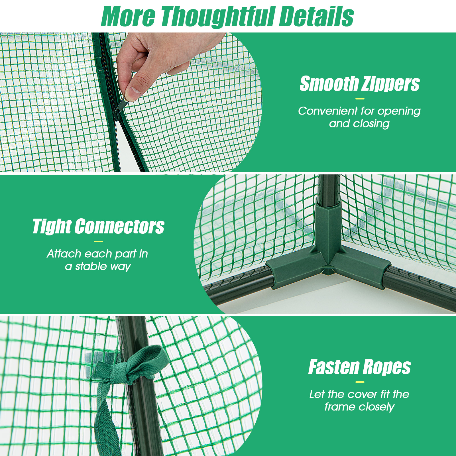 Patiojoy 63�� x 63�� x 72�� Walk-In Greenhouse with Roll-Up Window & Door Hexagonal Green House with Metal Frame & Waterproof PE Cover