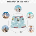 thumbnail image 6 of FORMRS Boys Swim Trunks Quick Dry Mesh Liner Boardshorts Sizes XS-XL, Blue Trains Pattern, 6 of 7