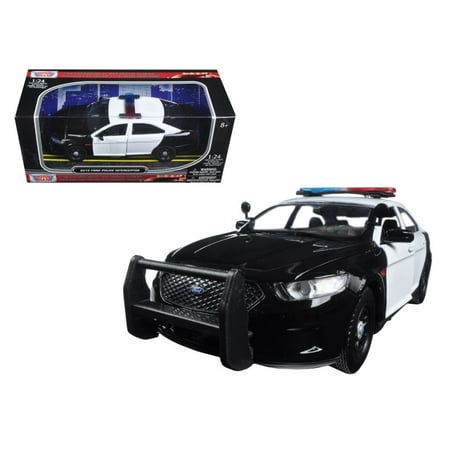 2013 Ford Police Car Interceptor Unmarked Black/White 1/24 Diecast Model Car by