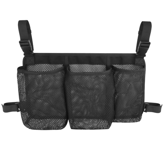 Removable Hanging Bag for Shower Chair, 3 Pockets Commode Chair Side Mesh Bag, Adjustable Armrest Chair Side Organizer, Camping Shower Caddy, Easy to Use and Carry