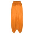 thumbnail image 3 of TiaoBug Womens Belly Dance Pants Elastic Waistband Satin Harem Pants Dancing Tribal Latern Bloomers Pants Orange XL, 3 of 7