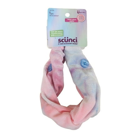 Scnci Tie-Dye Headwrap with Buttons  Comfortable & Stylish Hair Accessory