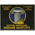 thumbnail image 2 of Julius Gipkens 24x19 Black Ornate Framed Double Matted Museum Art Print Titled: German Exhibition, Economical Building Materials. Exhibition Halls at the Zoo, November 16 to 22 Dec, 2 of 5