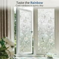 thumbnail image 5 of Fusion Window Privacy Film, Decorative Stained Glass Window Film, Sun Blocking Glass Clings, Renter-Friendly Static Cling Frosted Sticker Covering for Home Door, Rainbow Tulip 17.5" x 78.7", 5 of 9