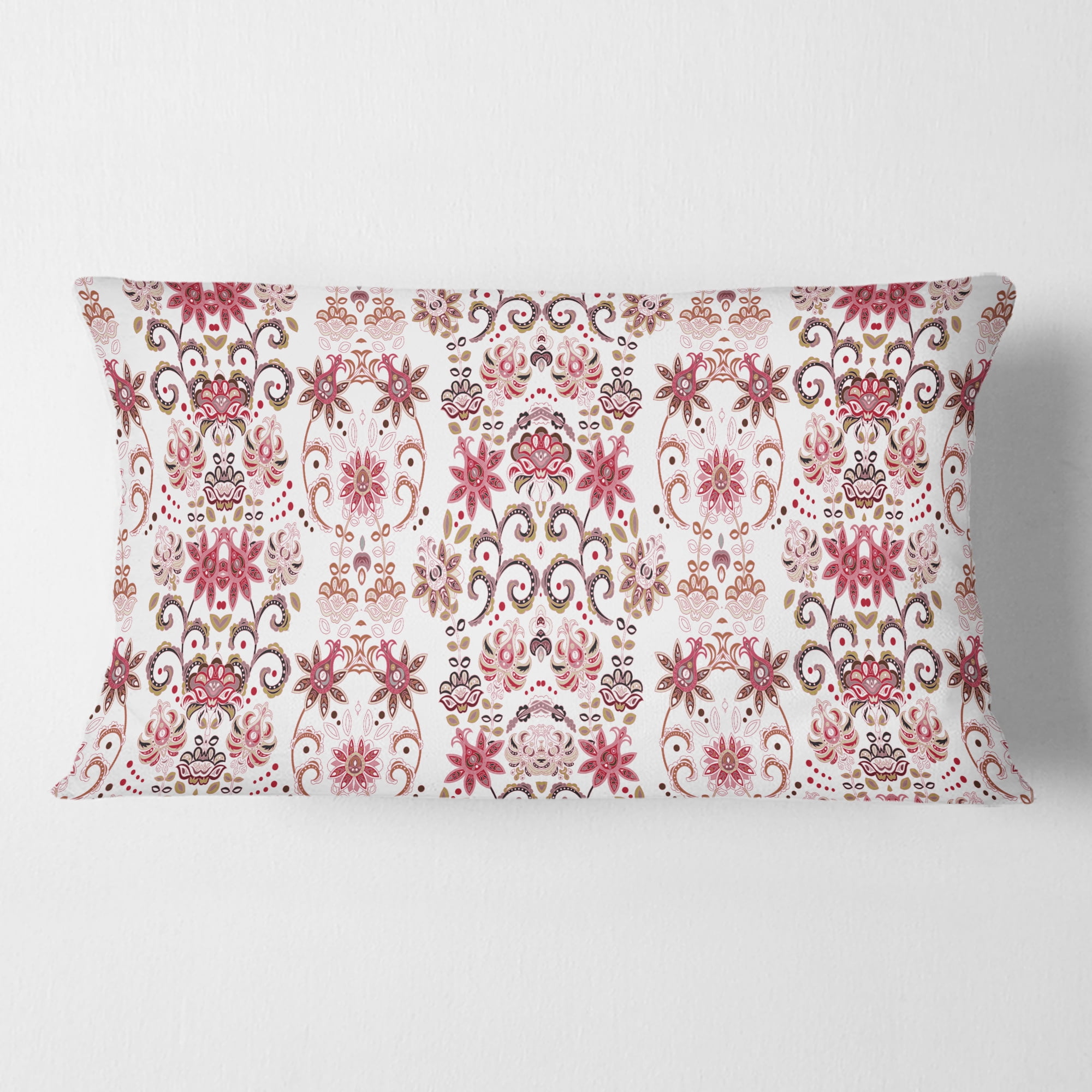 Designart Ornamental Retro Pattern' Mid-Century Modern Throw Pillow - 12x20