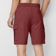 thumbnail image 5 of Pretxorve Kids Boys Cargo Shorts Summer Solid Elastic Waist Loose with Side Pockets Casual Bottoms Sizes 5‑15Y, 5 of 5