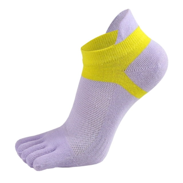 Calcetines deportivos de cinco dedos para mujer, de jacquard, multicolor, cómodos y transpirables