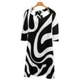 thumbnail image 6 of Abstract Black White Swirl Art Womens Summer Dress Tie Back A Line Flare Dress, 6 of 9
