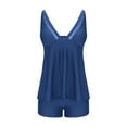 thumbnail image 6 of UTSJKR Two Piece Flowy Tankini Swimsuits for Women Push Up Tummy Control Bathing Suits Mesh Sheer V-Neck Swim Suits 2025 Blue L, 6 of 7