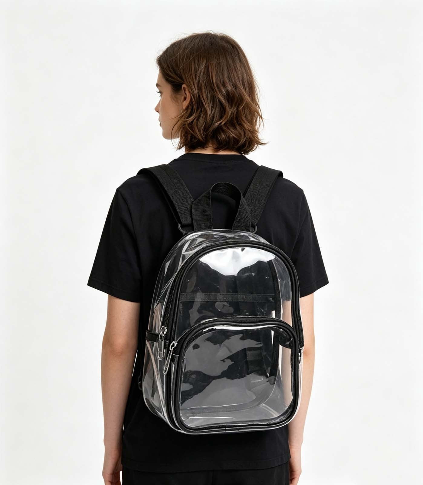 clear mini backpack walmart USPECLARE Stadium Approved for Little Boys & Girls, Transparent Backpack for Concert, Festival, Sport Events 1 x Front Exterior Zipper Pocket Care Instructions Stylish Transparent Backpack School Shoulder