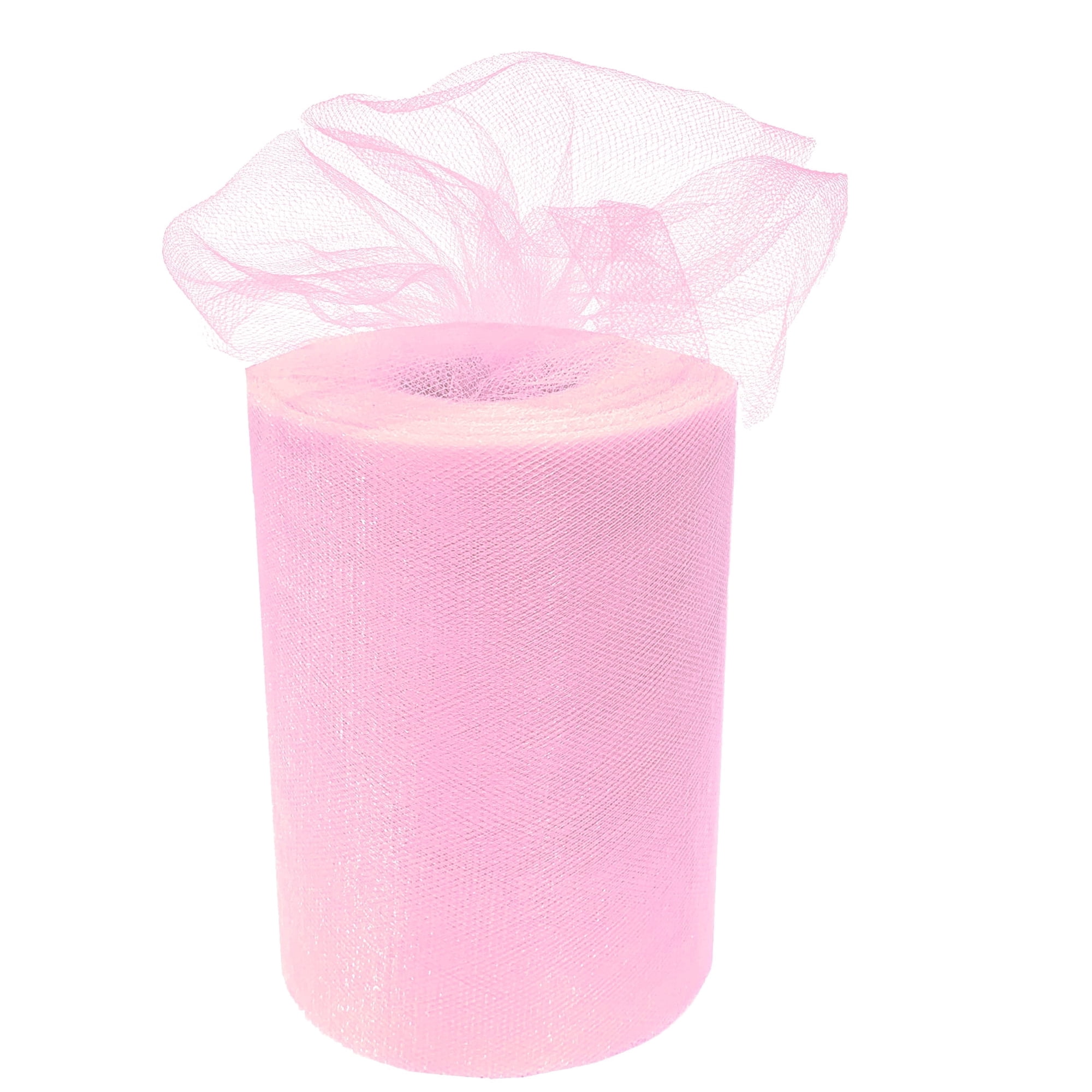 Light Pink Tulle Wedding Decor - 6" x 100 Yards, Breast Cancer Awareness, Fall, Thanksgiving, Christmas, Fabric Netting Ribbon, Gift Wrap, Bows, Wreath, Gender Reveal, Baby Shower, School, Streamers
