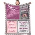 thumbnail image 1 of LHSHID Difference Maker Gifts for Women Thank You Appreciation Gifts for Women Retirement Farewell Gifts for Coworkers Employee Friends Positive Affirmations Office Gifts for Women Throw Blanket, 1 of 7