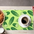 thumbnail image 6 of Placemats Set Of 4 / 6, Cucumber Pattern Green Placemats For Dining Table Indoor/Outdoors Heat Resistant Washable Placemats 18" X 12", 6 of 7