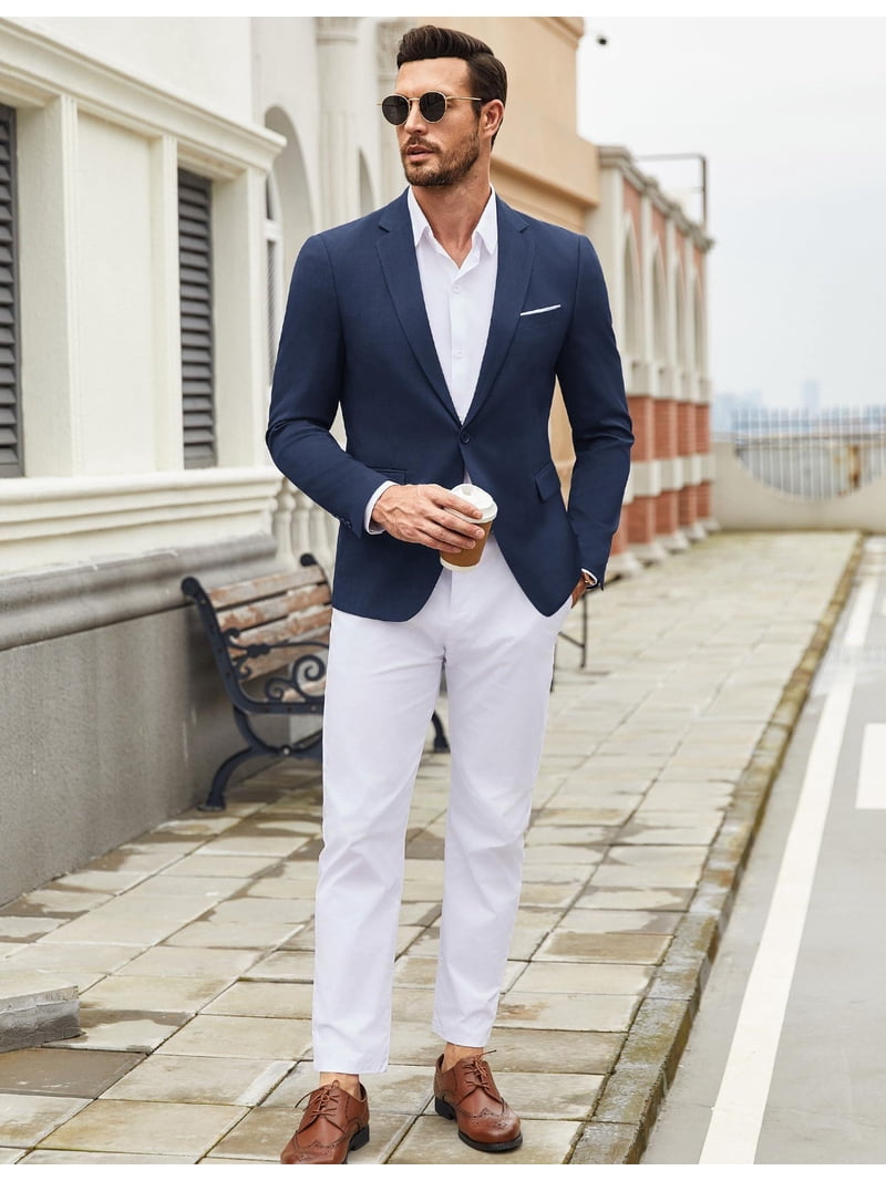 COOFANDY Casual Slim Fit Blazer Suit Jacket for Men One Button Notch Lapel Sport Coat