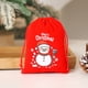 thumbnail image 4 of Decoraciones navideñas, adornos navideños, regalos navideños. Bolsa de regalo navideña de terciopelo rojo con cordón, bolsa estampada para dulces y galletas, bolsas de tela para regalos., 4 of 7